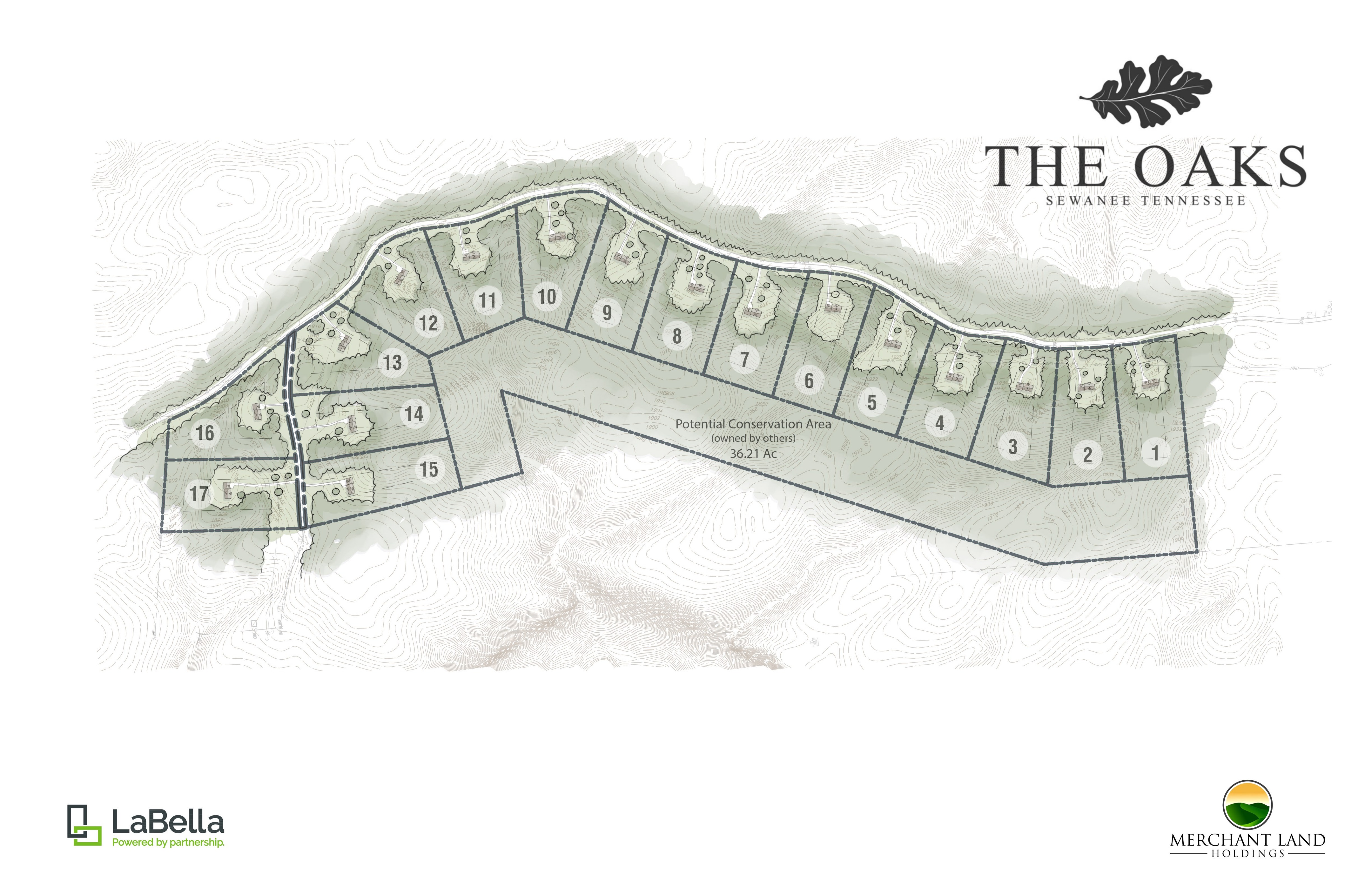 Rendered master plan of The Oaks at Sewanee